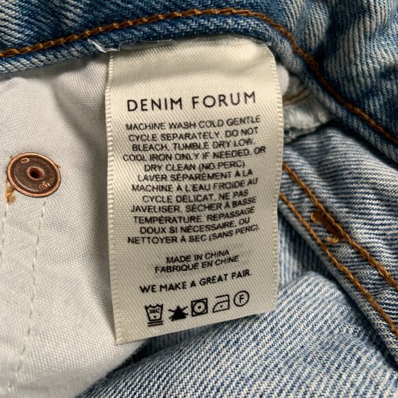 Women's Aritzia Denim Forum 90s Halle Jean Midi Skirt Light Blue Size 26 - Picture 6 of 12